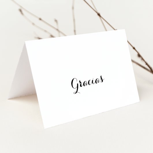 Moderne kalligrafie gevouwen bruiloft Gracias Kaar Bedankkaart
