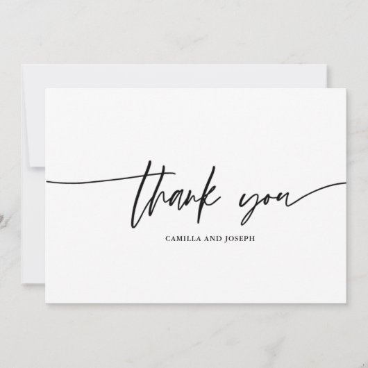 Moderne kalligrafie gewassen Hartelijk dank Bedankkaart (Voorkant)