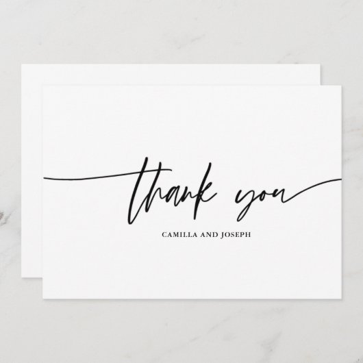Moderne kalligrafie gewassen Hartelijk dank Bedankkaart (Voorkant / Achterkant)