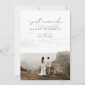 Moderne kalligrafie gewoon gehuwd fotohuwelijk aankondiging (Voorkant)