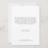 Moderne kalligrafie gewoon gehuwd fotohuwelijk aankondiging (Achterkant)