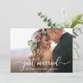 Moderne kalligrafie gewoon huwelijksfoto aankondiging (Staand voorkant)