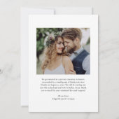 Moderne kalligrafie gewoon huwelijksfoto aankondiging (Achterkant)