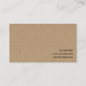 Moderne kalligrafie - gewoon juist kraftpapier visitekaartje (Achterkant)