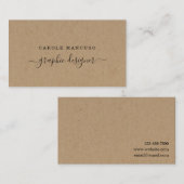 Moderne kalligrafie - gewoon juist kraftpapier visitekaartje (Voorkant / Achterkant)