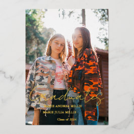 Moderne kalligrafie gewricht Afstuderen foto Afstu Folie Uitnodiging