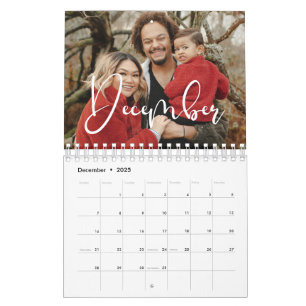 Moderne kalligrafie gezinsfoto 2027 kalender
