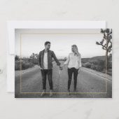 Moderne kalligrafie Gold Border Save The Date (Achterkant)