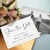 Moderne kalligrafie Gold Border Save The Date