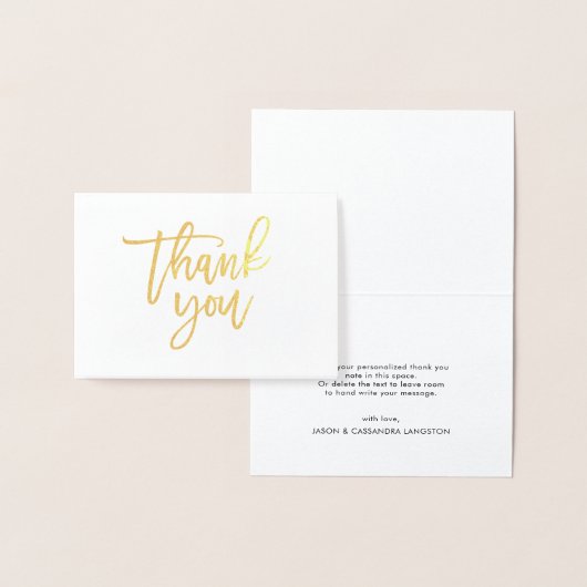 Moderne kalligrafie Gold Foil bruiloft Dank u Folie Kaarten (Display)