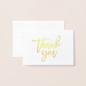 Moderne kalligrafie Gold Foil bruiloft Dank u Folie Kaarten (Voorkant met envelop)