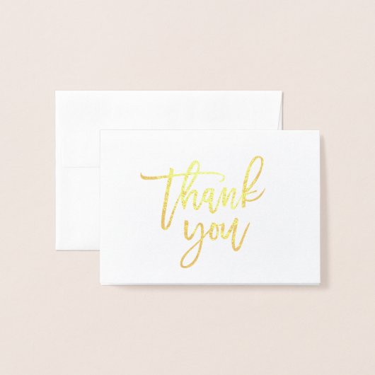 Moderne kalligrafie Gold Foil bruiloft Dank u Folie Kaarten (Voorkant met envelop)