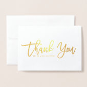 Moderne kalligrafie Gold Foil Dank u Folie Kaarten (Voorkant met envelop)