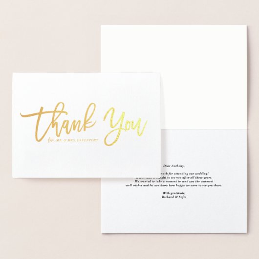 Moderne kalligrafie Gold Foil Dank u Folie Kaarten (Display)
