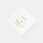 Moderne kalligrafie Gold Script Monogram bruiloft Servet (Hoek)