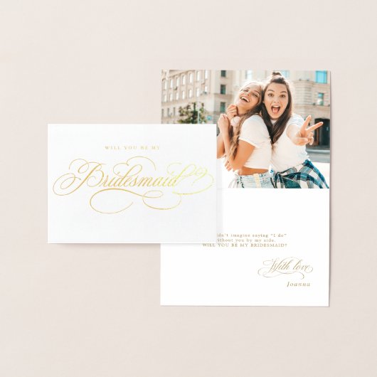 Moderne kalligrafie Gold Wil je mijn bruidsmeisje  Folie Kaarten (Display)
