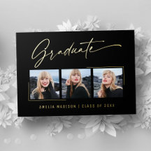 Moderne kalligrafie goud inkt schrift afstudeerfot