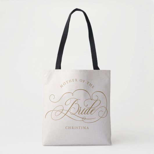 Moderne kalligrafie goud Moeder van de bruid Tote Bag (Voorkant)
