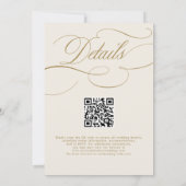 Moderne kalligrafie goud wit QR code bruiloft Kaart (Achterkant)