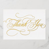 Moderne kalligrafie gouden bruiloft Dank u kaart (Voorkant)