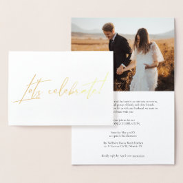 Moderne kalligrafie Gouden folie Post Bruiloft Kaarten