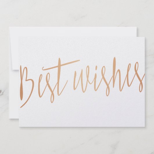 Moderne kalligrafie gouden roos "Beste wensen" Kaart (Voorkant)