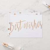 Moderne kalligrafie gouden roos "Beste wensen" Kaart (Voorkant / Achterkant in situ)