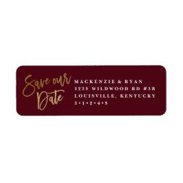 Moderne kalligrafie gouden save the date aankondig etiket
