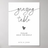 Moderne kalligrafie grazende tafel bruiloft teken poster (Voorkant)