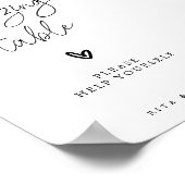 Moderne kalligrafie grazende tafel bruiloft teken poster (Hoek)