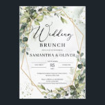 Moderne kalligrafie groen goud bruiloft brunch kaart<br><div class="desc">Moderne uitnodiging voor goudbruinbruinbruinbruinbruin calligrafie,  Contact met me opnemen voor overeenkomende objecten of voor aanpassingen,  Blush Rozen ©</div>