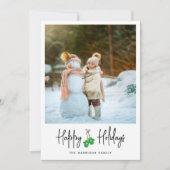 Moderne kalligrafie groene Mittens fotoflat Feestdagenkaart (Voorkant)