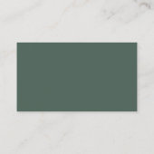 Moderne kalligrafie groene trouwwebsite QR-code Informatiekaartje (Achterkant)