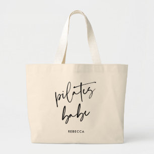Moderne kalligrafie Gym Pilates Babe Grote Tote Bag