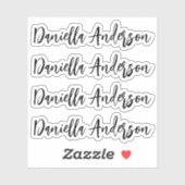 Moderne kalligrafie Handtekening Vinyllabel Sticker (Vel)