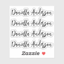 Moderne kalligrafie Handtekening Vinyllabel