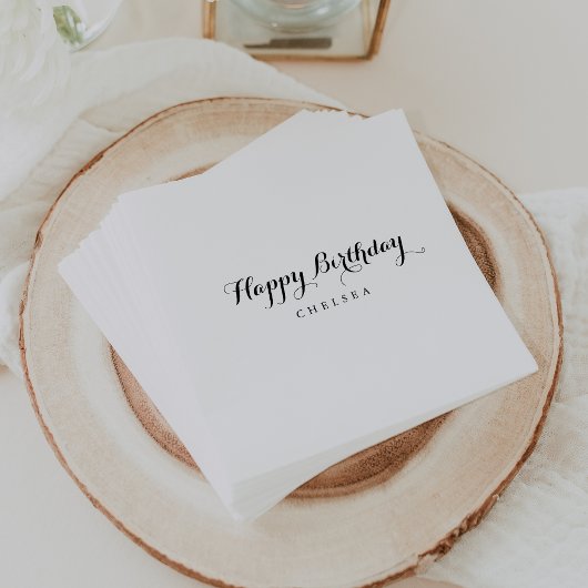 Moderne kalligrafie Happy Birthday Servet