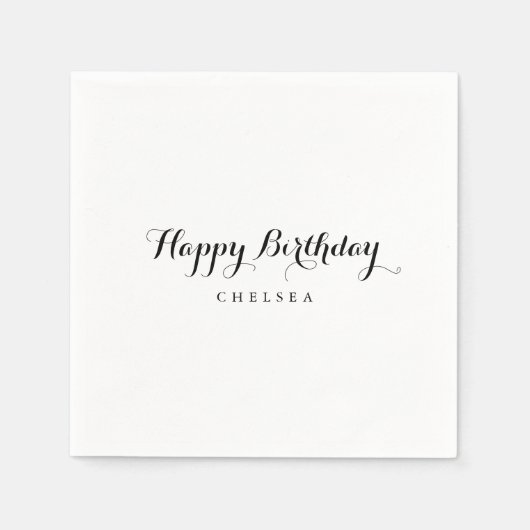 Moderne kalligrafie Happy Birthday Servet (Voorkant)