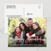 Moderne kalligrafie Happy Hanukkah-serie Foto Briefkaart (Voorkant / Achterkant)