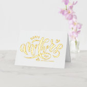 Moderne kalligrafie Happy Moederdag Folie Feestdagenkaart (Orchidee)