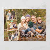 Moderne kalligrafie Happy Thanksgiving 4 Foto Briefkaart (Voorkant)