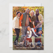 Moderne kalligrafie Happy Thanksgiving-foto Feestdagenkaart (Voorkant)