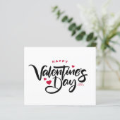 Moderne kalligrafie Happy Valentine Day Card (Staand voorkant)