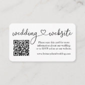Moderne kalligrafie Harde QR Wedding Website Informatiekaartje (Voorkant)