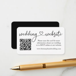 Moderne kalligrafie Harde QR Wedding Website Informatiekaartje
