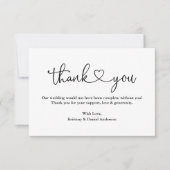 Moderne kalligrafie Hardefoto's Weddenschap Bedankkaart (Voorkant)