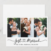 Moderne kalligrafie Harm 3 Fotobruiloft Aankondiging (Voorkant / Achterkant)