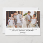 Moderne kalligrafie Harm 3 Fotobruiloft Bedankkaart (Achterkant)