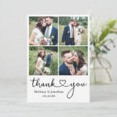 Moderne kalligrafie Harm 4 Fotobruiloft Bedankkaart (Staand voorkant)