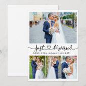 Moderne kalligrafie Harm 5 Fotobruiloft Aankondiging (Voorkant / Achterkant)